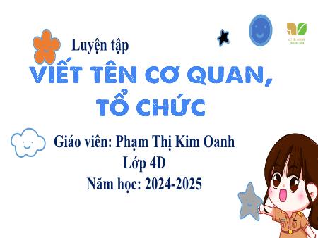 Bài giảng Tiếng Việt 4 Sách Kết nối tri thức - Bài: Viết tên cơ quan, tổ chức - Năm học 2024-2025 - Phạm Thị Kim Oanh