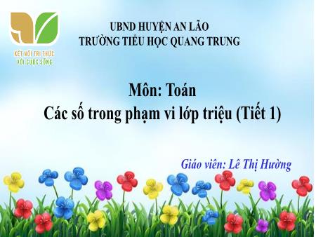 Bài giảng Toán 4 Sách Kết nối tri thức - Bài 12: Các số trong phạm vi lớp triệu (Tiết 1) - Lê Thị Hường