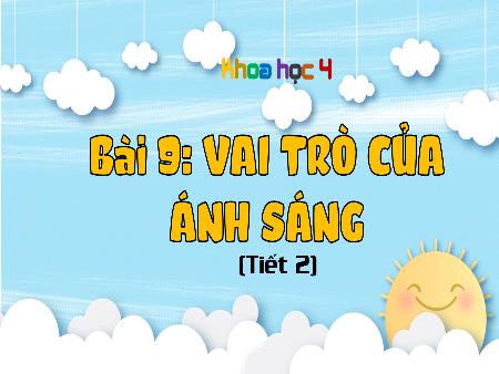 Bài giảng Khoa học 4 (Kết nối tri thức) - Bài 9: Vai trò của ánh sáng (Tiết 2)