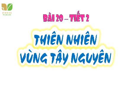Bài giảng Lịch sử và Địa lí Lớp 4 (Kết nối tri thức) - Bài 20: Thiên nhiên vùng Tây Nguyên (Tiết 2)