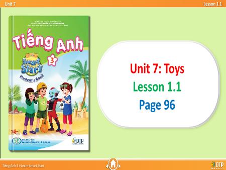 Bài giảng Tiếng Anh 3 (i-Learn Smart Start) - Unit 7: Toys (Lesson 1.1)