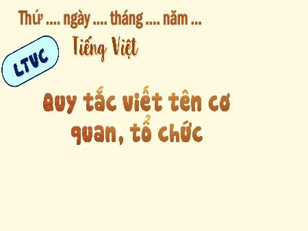 Bài giảng Tiếng Việt 4 (Luyện từ và câu) Sách Kết nối tri thức - Bài 7: Quy tắc viết tên cơ quan tổ chức