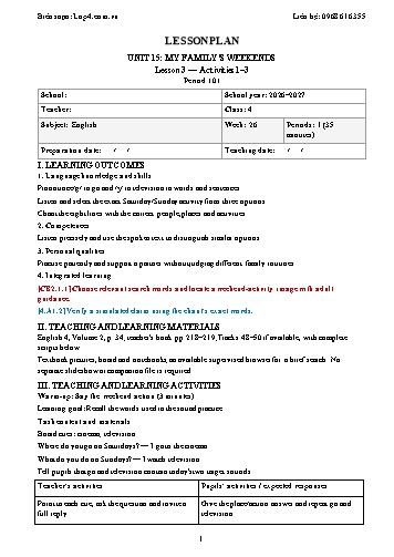 Giáo án Tiếng Anh lớp 4 - Tuần 26 - Tích hợp năng lực số và AI năm học 2026-2027